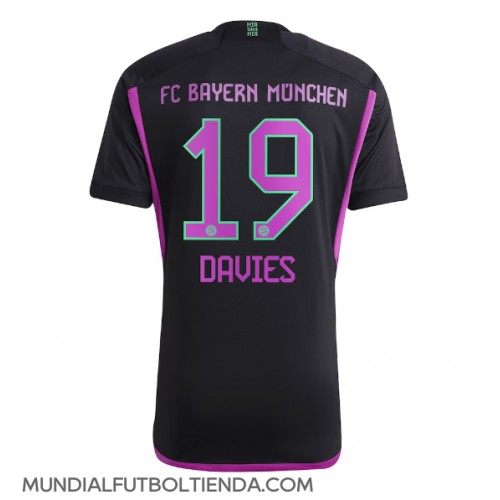 Camiseta Bayern Munich Alphonso Davies #19 Segunda Equipación Replica 2023-24 mangas cortas